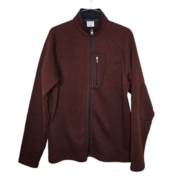 Columbia Titanium Omni Shield Spice Brown Fleece Backed Sweater Jacket Size S - Picture 1 of 8